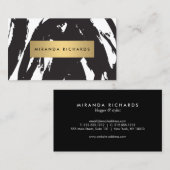 Carte de visite Abstrait de brosses noires (Devant / Derrière)