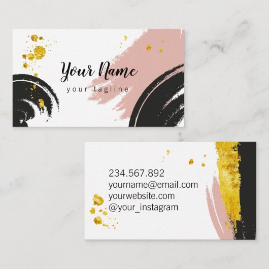 Carte de visite abstrait de course de brosse (Devant / Derrière)