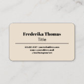 Carte De Visite Abstrait de crème et de noir de liquide rétro (Devant)