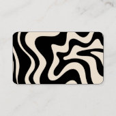 Carte De Visite Abstrait de crème et de noir de liquide rétro (Dos)