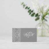 Carte de visite Abstrait de design floral gris arg (Debout devant)