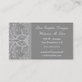 Carte de visite Abstrait de design floral gris arg (Dos)