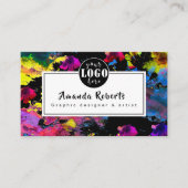 carte de visite Abstrait de fleurs d'aquarelle (Devant)