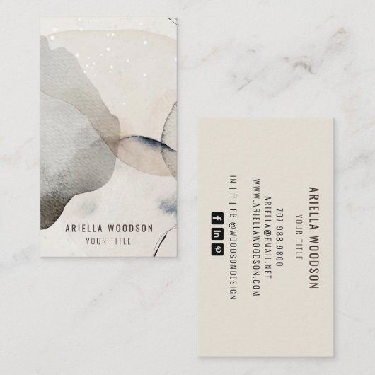 Carte de visite Abstrait de formes d'aquarelle mod (Devant / Derrière)