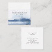 Carte de visite Abstrait de l'aquarelle bleue (Devant / Derrière)