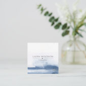 Carte de visite Abstrait de l'aquarelle bleue (Debout devant)