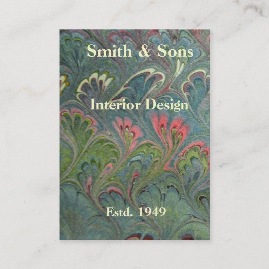 Carte de visite abstrait de marbrure florentin (Devant)