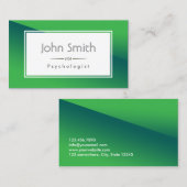 Carte de visite Abstrait de psychologue vert (Devant / Derrière)