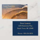 Carte de visite Abstrait d'encre d'alcool or et bl (Devant / Derrière)