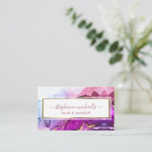 Carte De Visite Abstrait d'encre liquide Rainbow Gold (Debout devant)