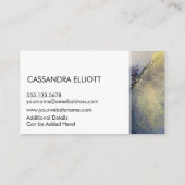 Carte De Visite Abstrait Dusty Blue & Gold Alcohol Enk Liquid Art (Dos)