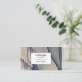 Carte De Visite Abstrait Dusty Blue Purple Alcohol Enk Liquid Art (Debout devant)