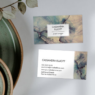 Carte De Visite Abstrait Dusty Blue Purple Alcohol Enk Liquid Art