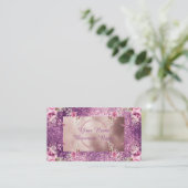 Carte De Visite Abstrait effet glam rose et or texture (Debout devant)