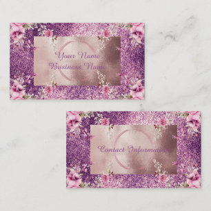 Carte De Visite Abstrait effet glam rose et or texture