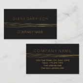 Carte De Visite Abstrait élégant en or noir chic (Devant / Derrière)