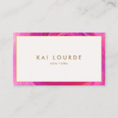 Carte de visite Abstrait élégant et chic rose (Devant)