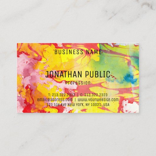 Carte De Visite Abstrait Elegant Modèle Professionnel Moderne (Dos)