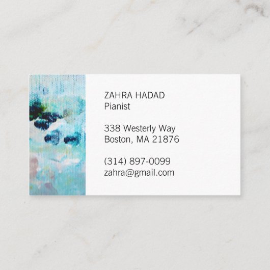 Carte de visite abstrait en bleu (Dos)