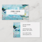 Carte de visite abstrait en bleu (Devant / Derrière)