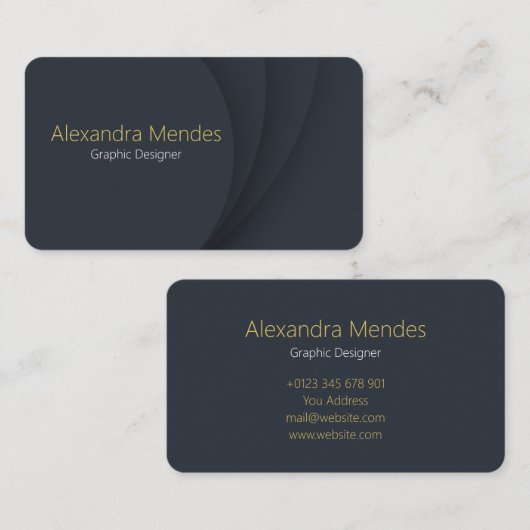 Carte de visite Abstrait en forme foncée (Devant / Derrière)