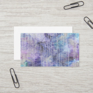Carte De Visite Abstrait Encre Alcoolique Lavande avec Lignes Fine