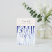 Carte De Visite Abstrait Encre Bleu Lignes 2 Porte-oreilles (Debout devant)