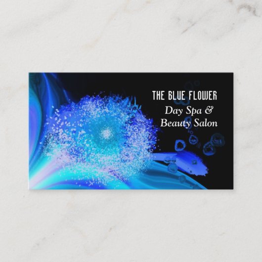 Carte de visite abstrait floral bleu de spa de (Devant)