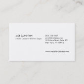 Carte De Visite Abstrait géométrique noir et Marbre blanc (Dos)