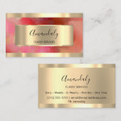 Carte De Visite Abstrait Gold encadré Élégant professionnel modern (Devant / Derrière)