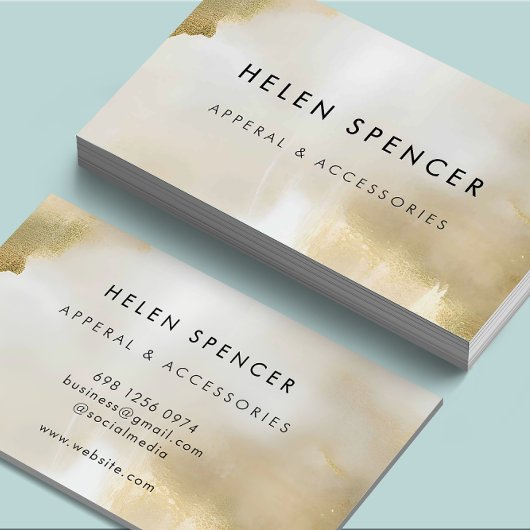 Carte de visite Abstrait Gold White