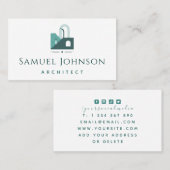 Carte De Visite Abstrait Green House Building Logo Architect Cool (Devant / Derrière)