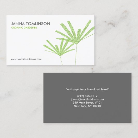 Carte de visite Abstrait Green Palms II (Devant / Derrière)