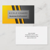 Carte De Visite Abstrait gris jaune | Traces industrielles (Devant / Derrière)