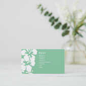 Carte De Visite Abstrait Hibiscus blanc sur vert (Debout devant)