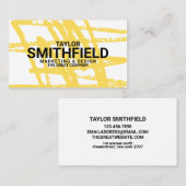 Carte de visite Abstrait Jaune de peinture (Devant / Derrière)