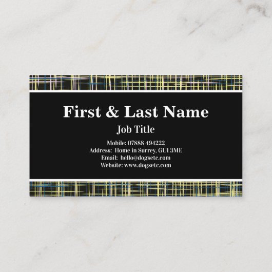 Carte de visite Abstrait Jaune et Bleu (Dos)