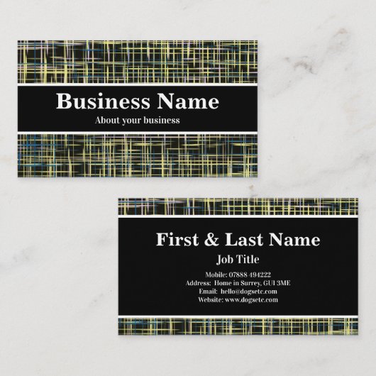 Carte de visite Abstrait Jaune et Bleu (Devant / Derrière)