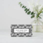 Carte De Visite Abstrait Line Art Noir Blanc Mandala (Debout devant)