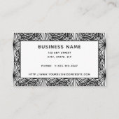 Carte De Visite Abstrait Line Art Noir Blanc Mandala (Dos)