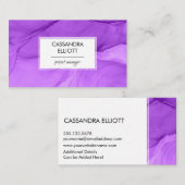 Carte De Visite Abstrait Lumineuse Violet Encre D'Alcool Liquide A (Devant / Derrière)