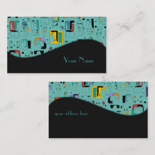 Carte De Visite Abstrait maya anciens visages motif 1