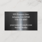 Carte De Visite Abstrait métal moderne pour hommes noir orange (Dos)