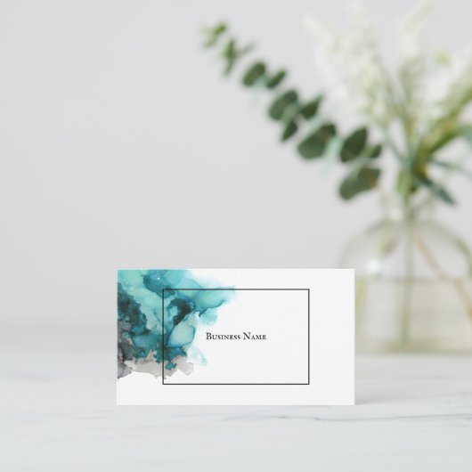 Carte de visite Abstrait minimal - Turquoise bleu  (Debout devant)