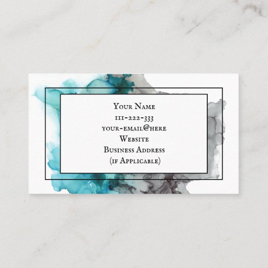 Carte de visite Abstrait minimal - Turquoise bleu  (Dos)