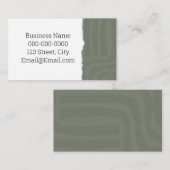 Carte de visite Abstrait minimaliste vert (Devant / Derrière)
