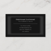 Carte De Visite Abstrait moderne asymétrique noir cadre gris foncé (Dos)