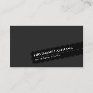 Carte De Visite Abstrait moderne asymétrique noir cadre gris foncé