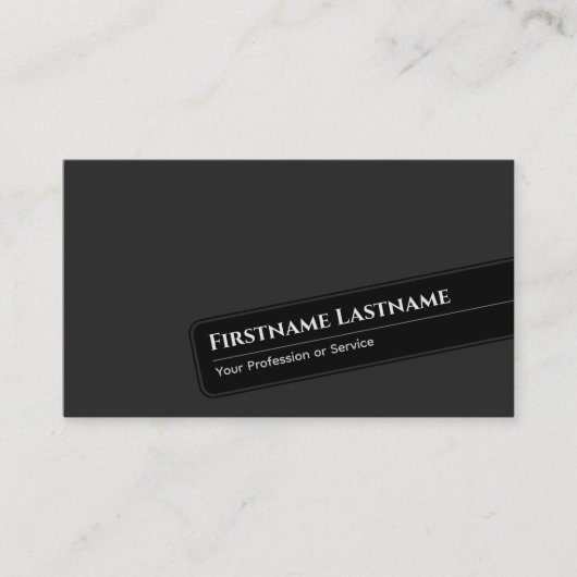 Carte De Visite Abstrait moderne asymétrique noir cadre gris foncé (Devant)