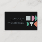 Carte De Visite Abstrait moderne chic noir géométrique (Dos)